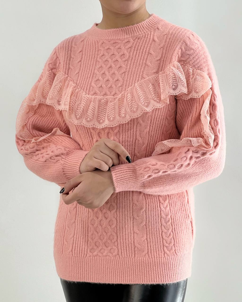 پلیور بافت جلو گیپور زنجیری کد 4389