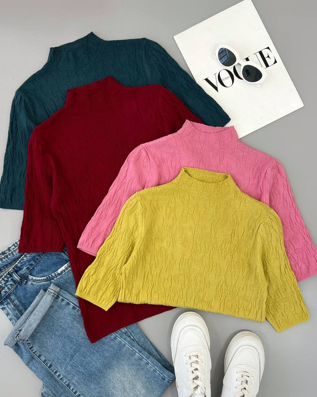 بلوز بافت آستین سه ربع گپ کد 4394