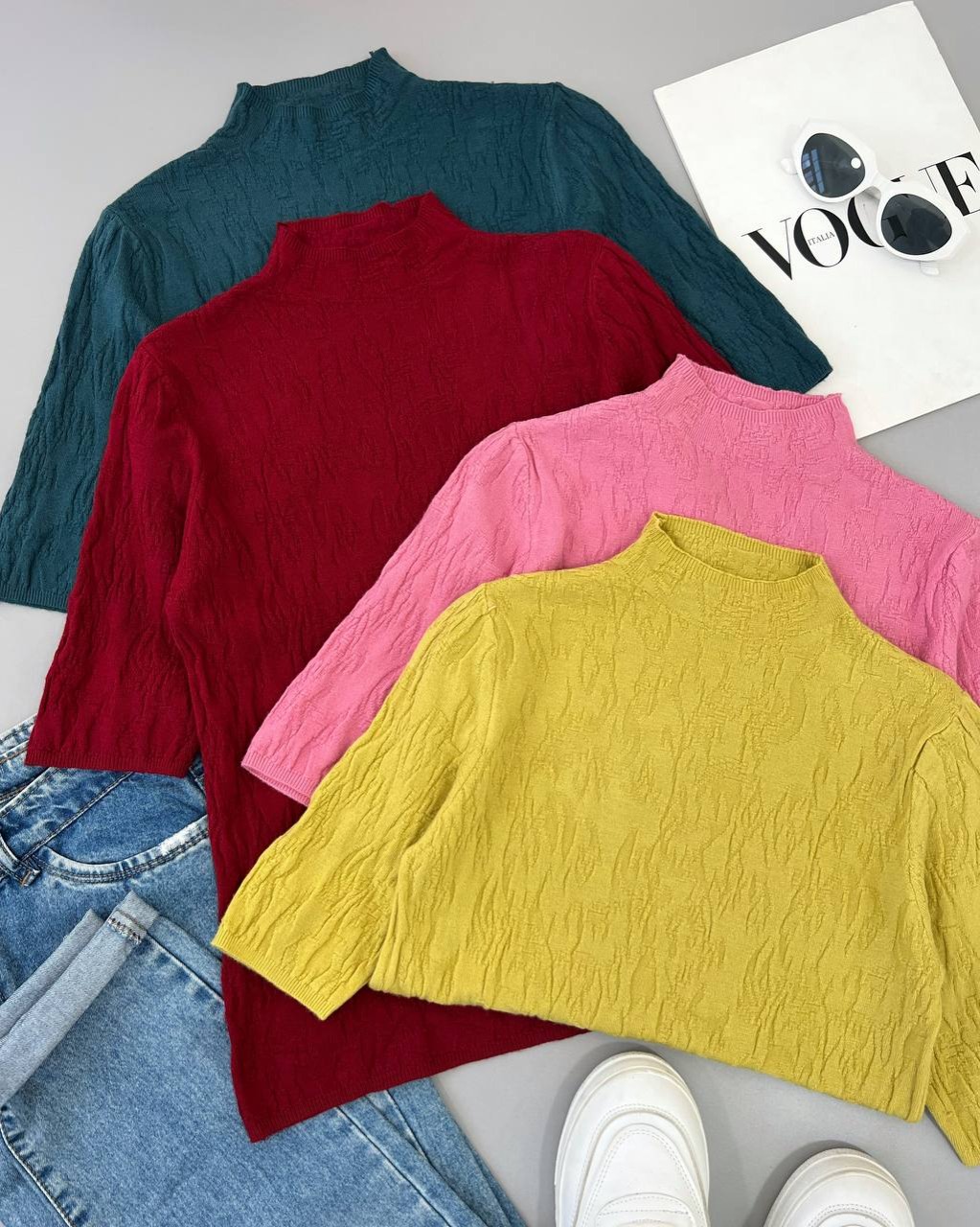 بلوز بافت آستین سه ربع گپ کد 4394