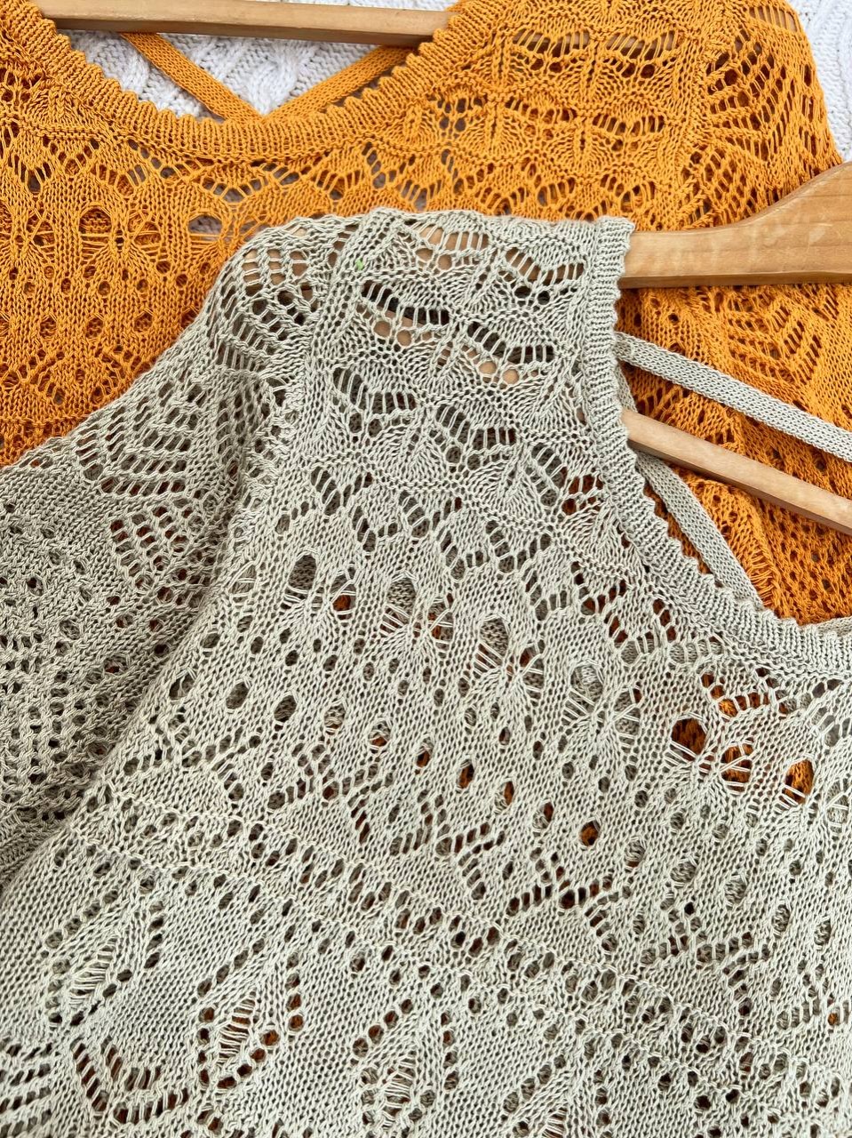 بلوز بافت قلاب بافی پشت ضربدر کد 4395