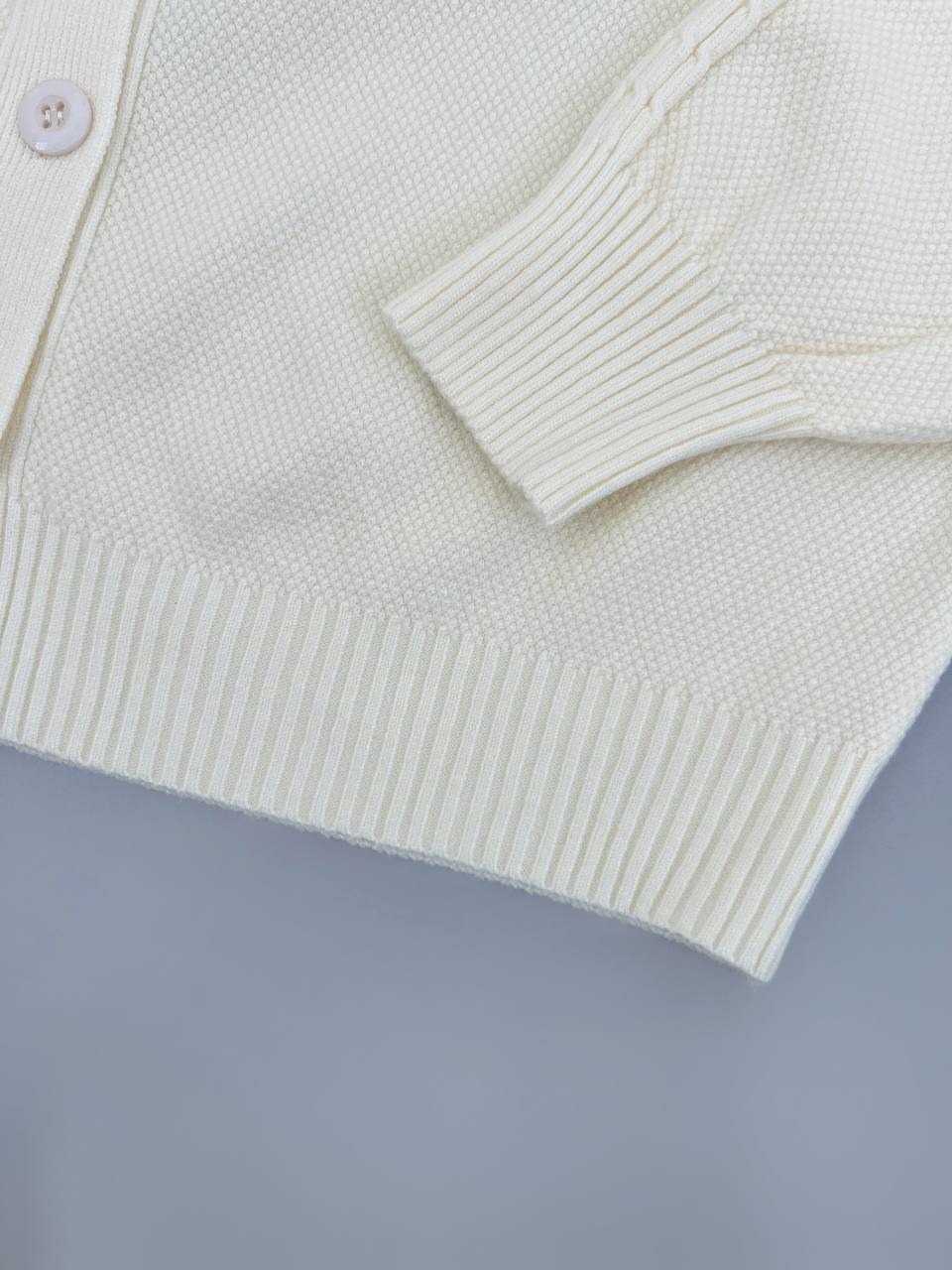 ژاکت بافت جلو دکمه آستین کیمونو کد 4397