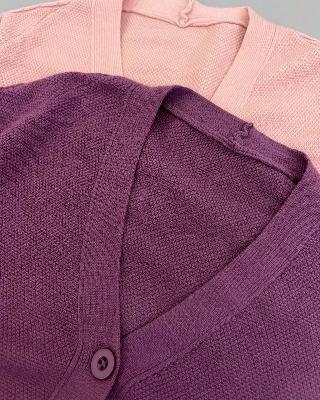 ژاکت بافت جلو دکمه آستین کیمونو کد 4397