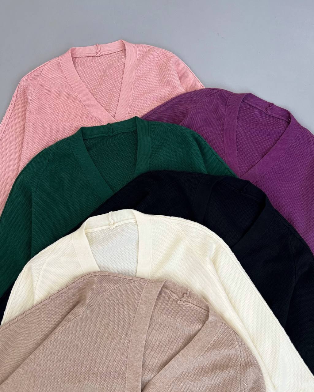 ژاکت بافت جلو دکمه آستین کیمونو کد 4397