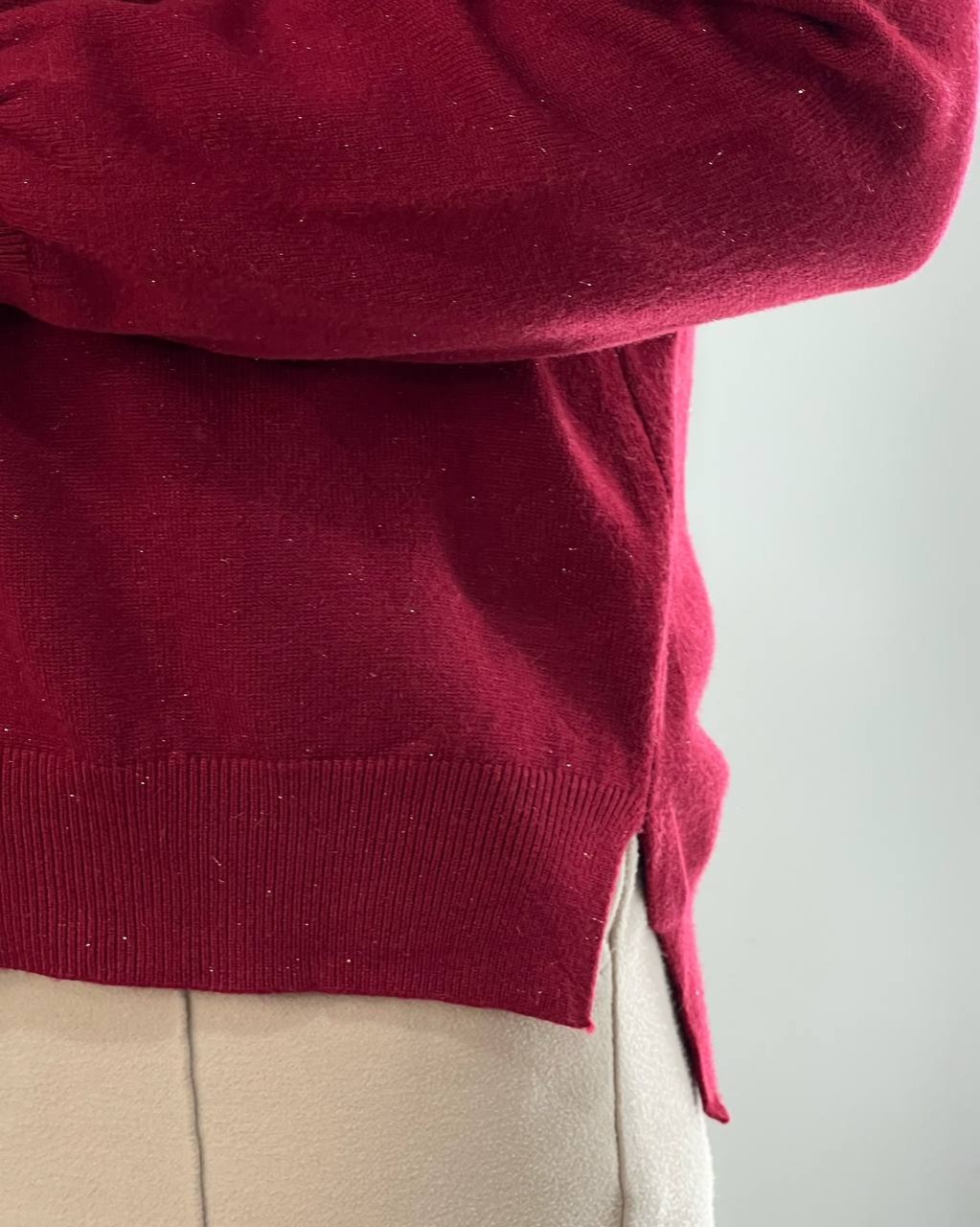 پلیور بافت شاین دار دکمه کد 4398