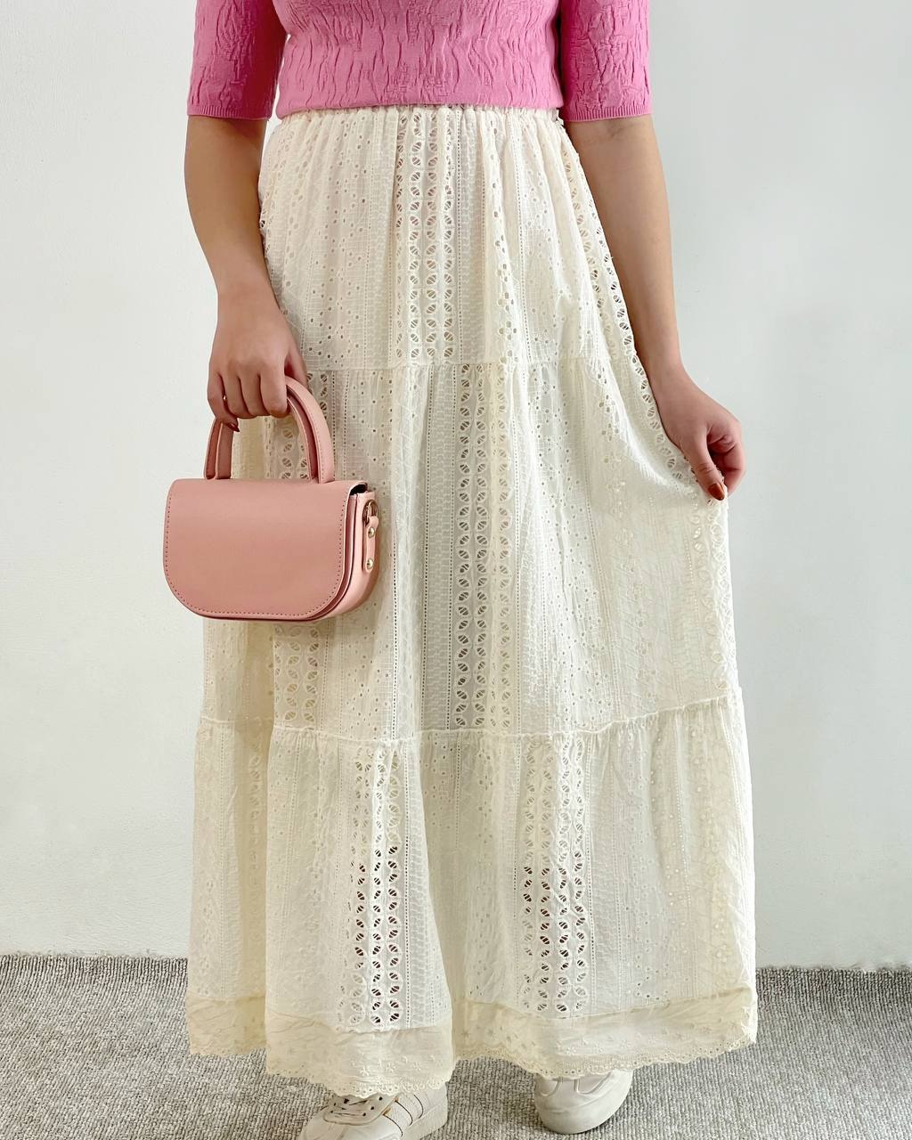 دامن تمام خامه دوزی بلند کد 4399