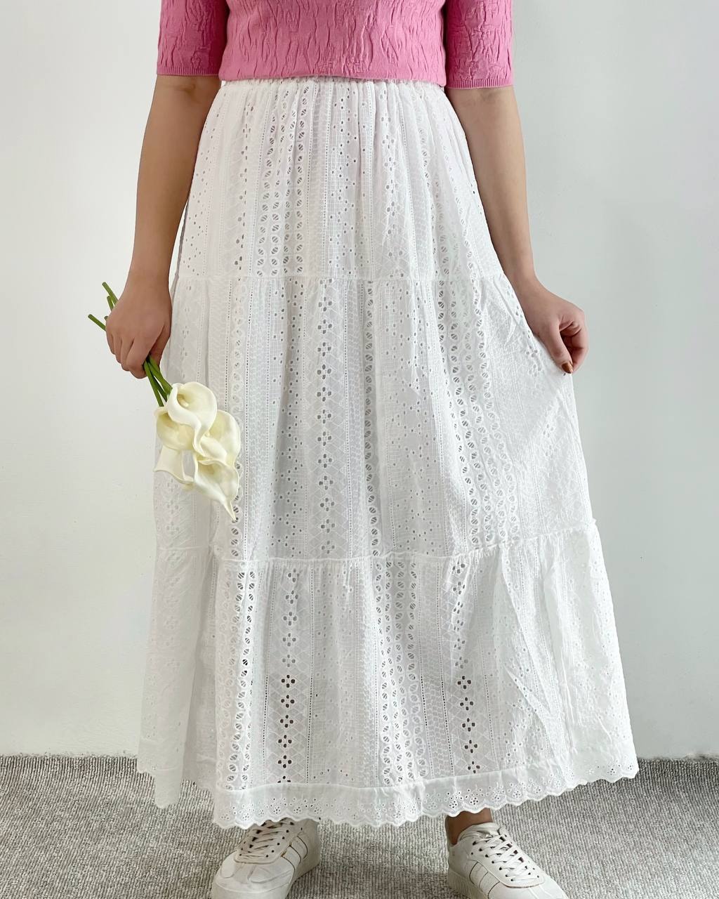 دامن تمام خامه دوزی بلند کد 4399