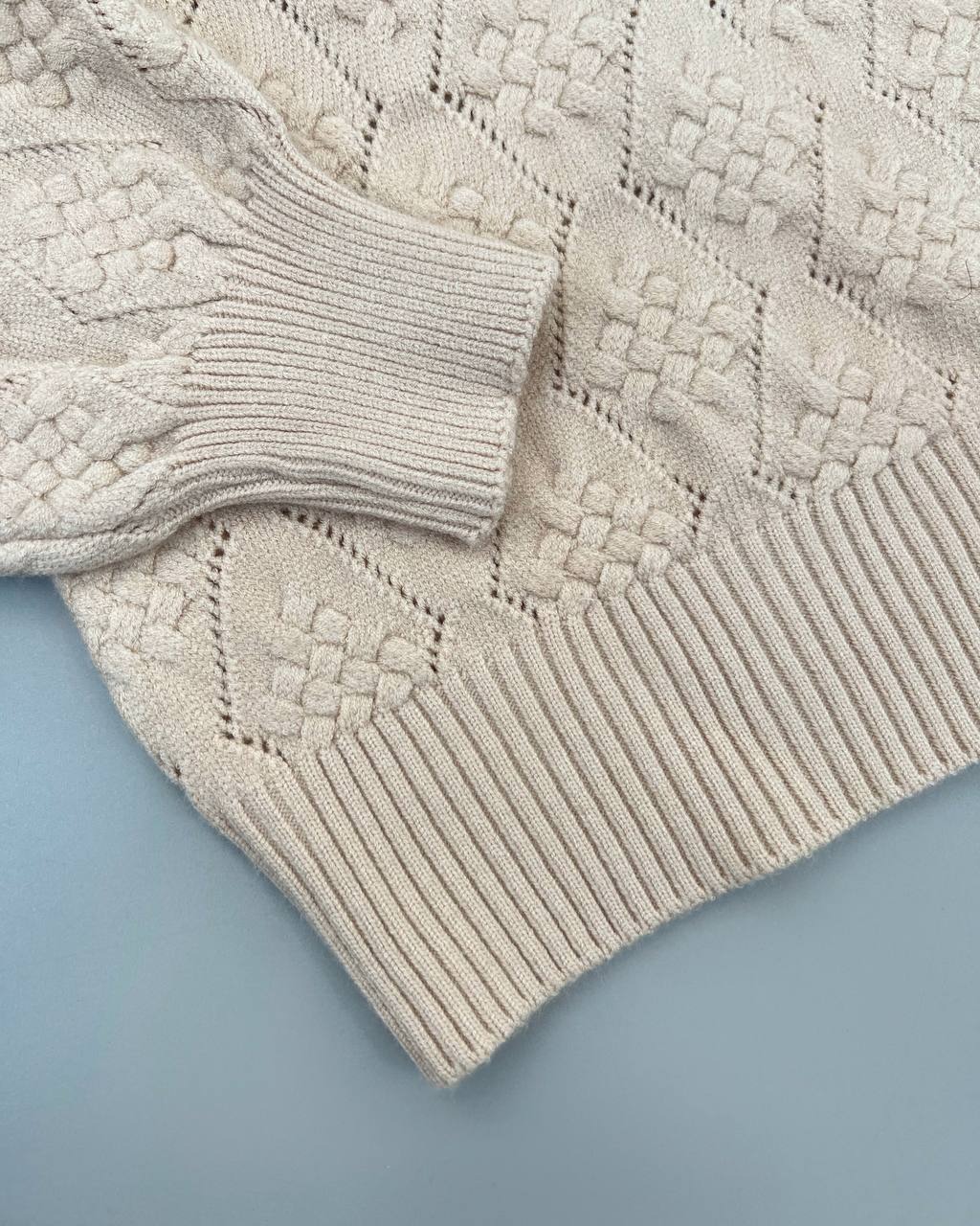 پلیور بافت سه رنگ گل برجسته کد 4400