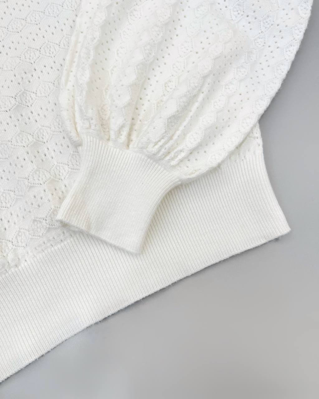 پلیور بافت آستین مچی یقه گرد کد 4401