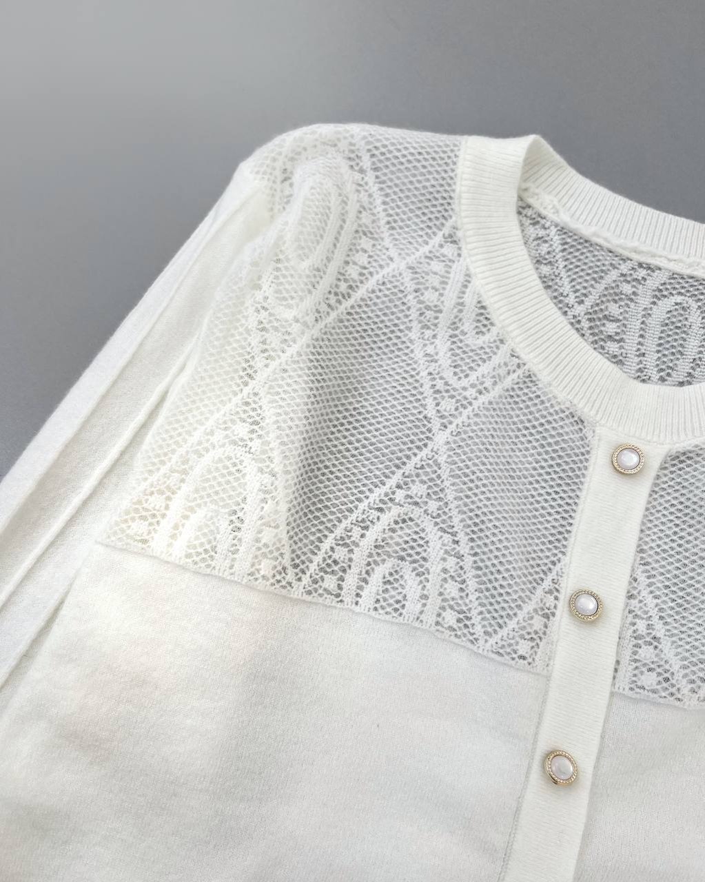 پلیور بافت آستین پلیسه چهار رنگ کد 4405