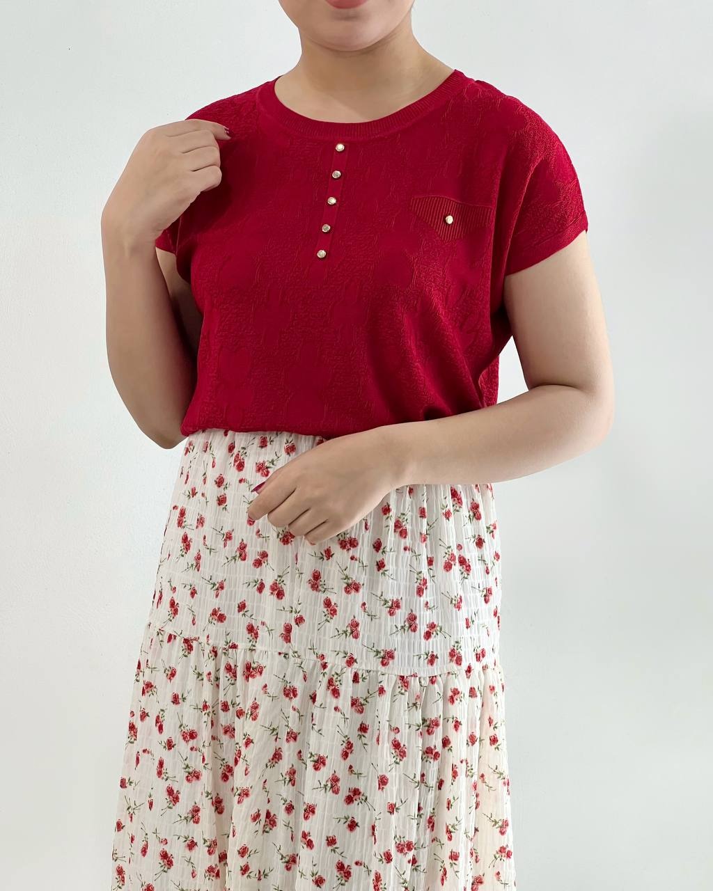 بلوز بافت آستین کیمونو کد4408