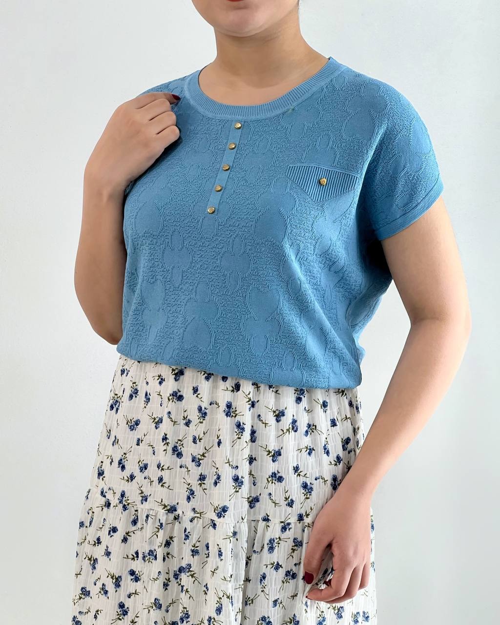 بلوز بافت آستین کیمونو کد4408