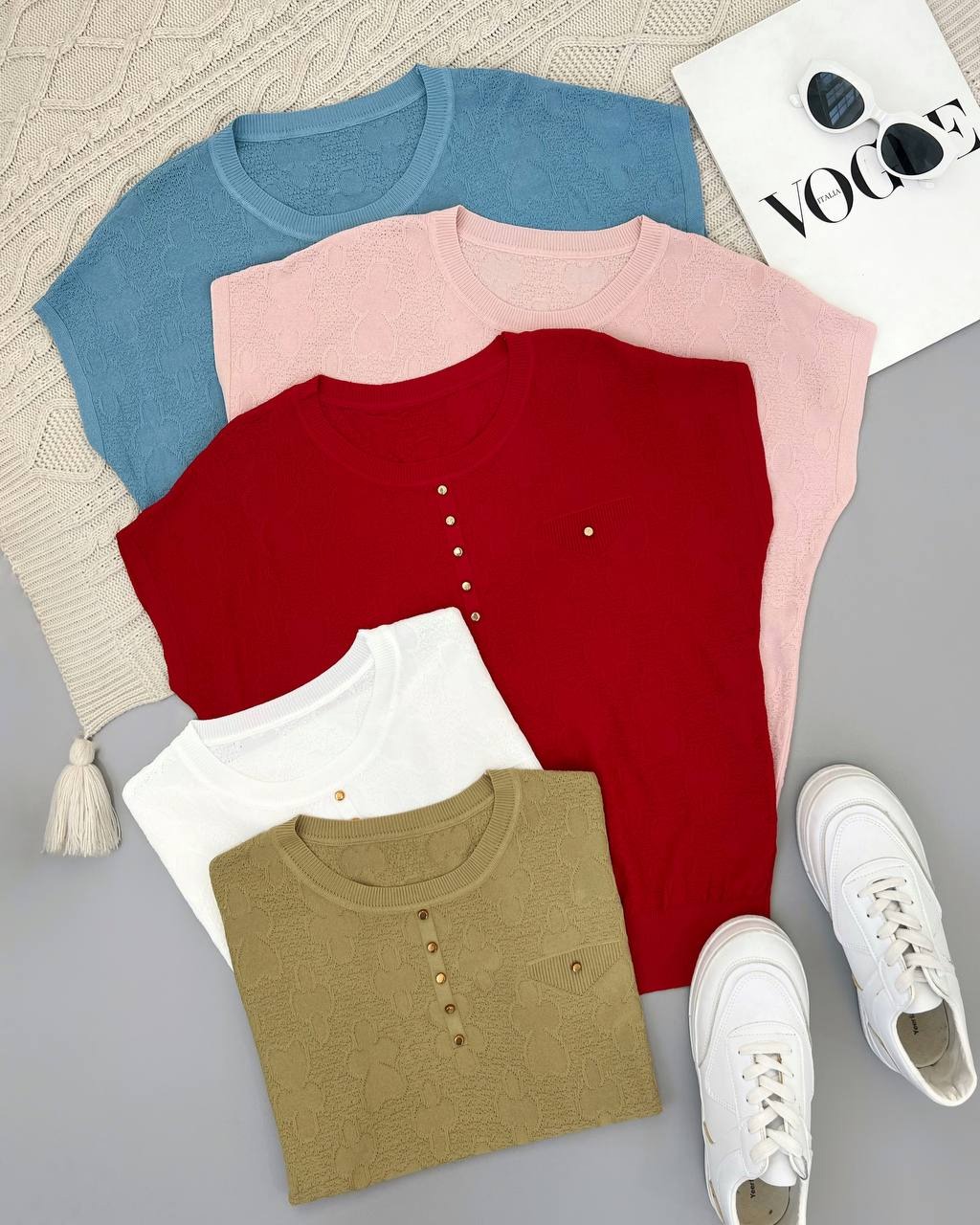 بلوز بافت آستین کیمونو کد4408