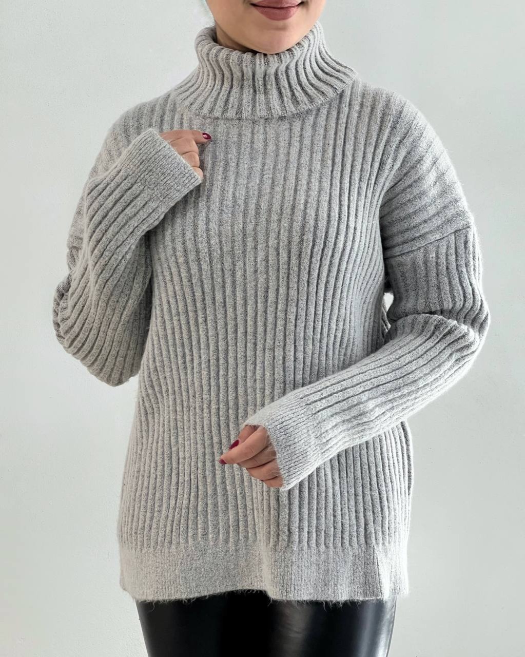 پلیور بافت یقه اسکی سه رنگ کد 4409