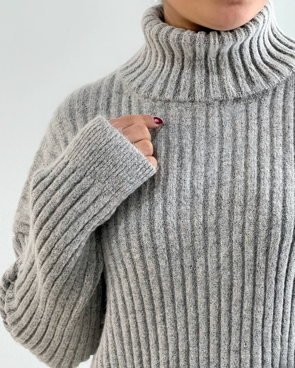 پلیور بافت یقه اسکی سه رنگ کد 4409