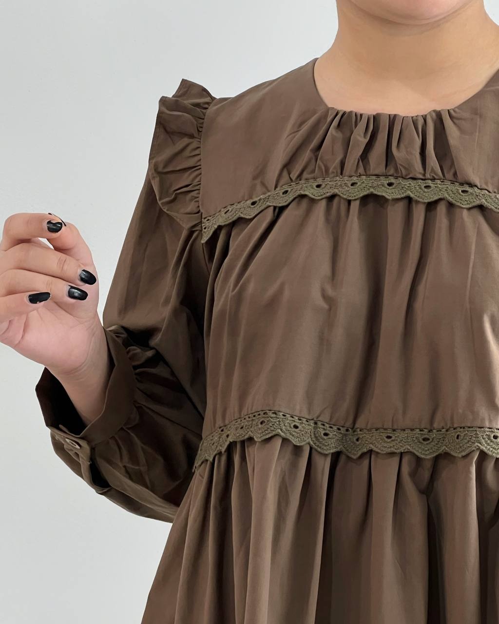 شومیز پوپلین نخ نوار خامه دوزی کد 4413