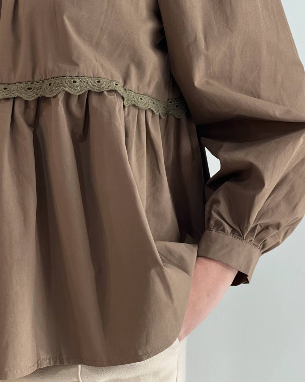 شومیز پوپلین نخ نوار خامه دوزی کد 4413