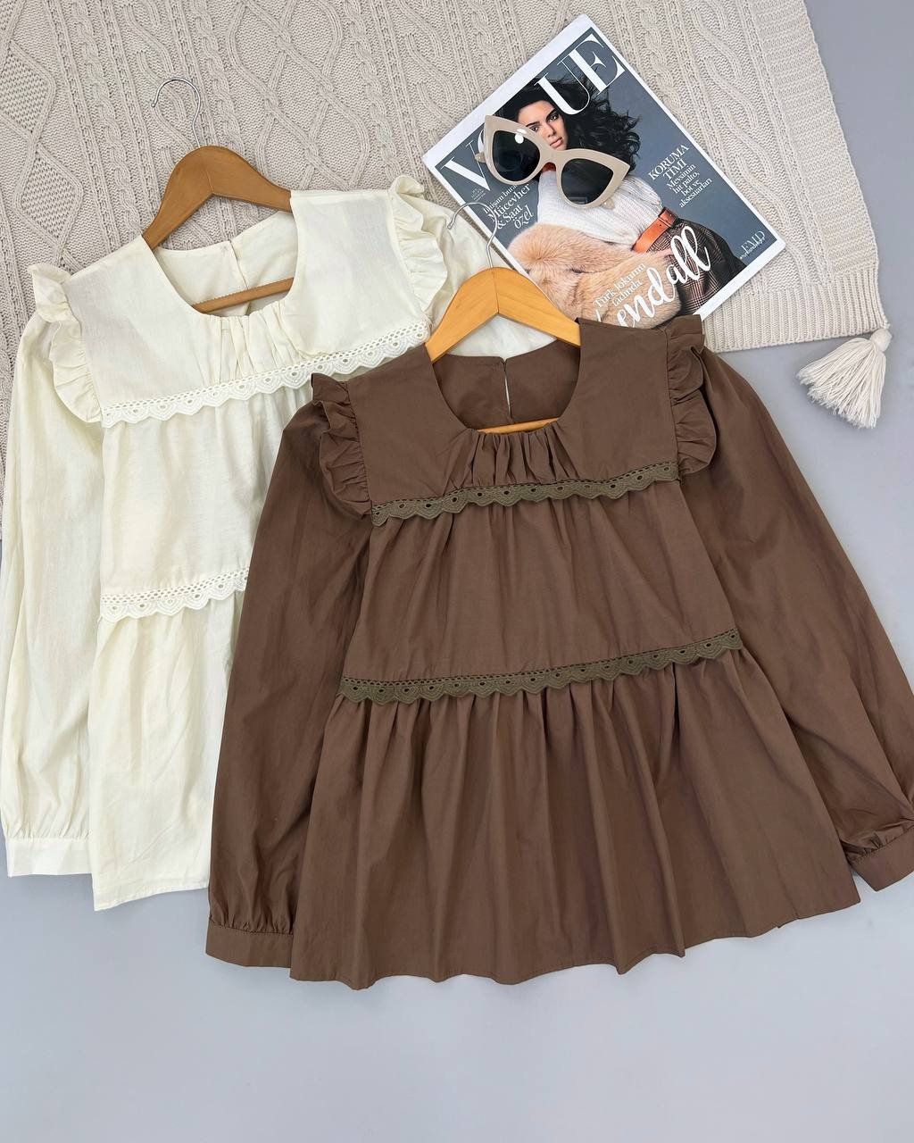 شومیز پوپلین نخ نوار خامه دوزی کد 4413