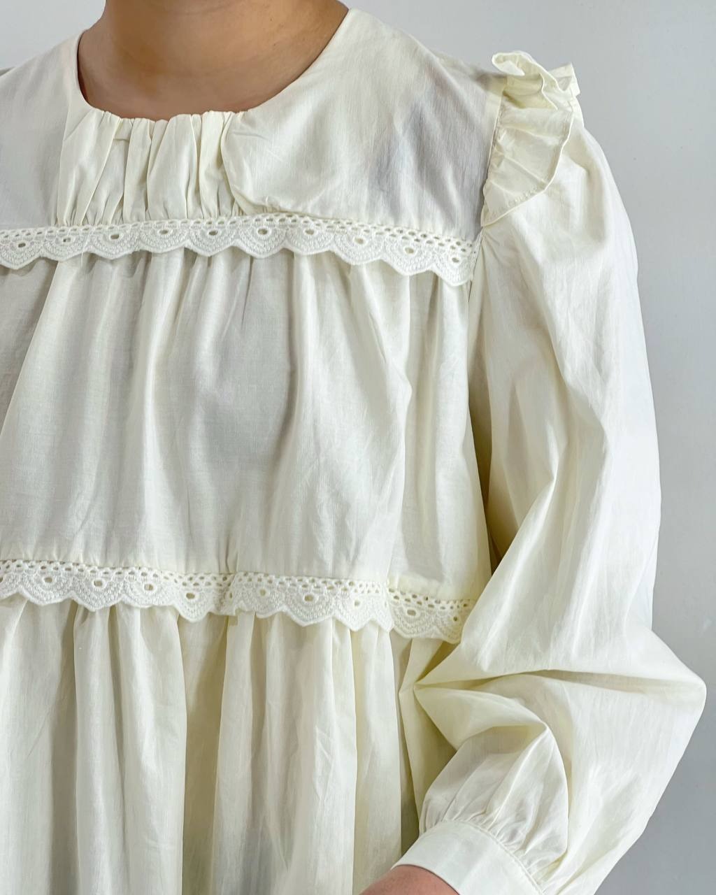 شومیز پوپلین نخ نوار خامه دوزی کد 4413