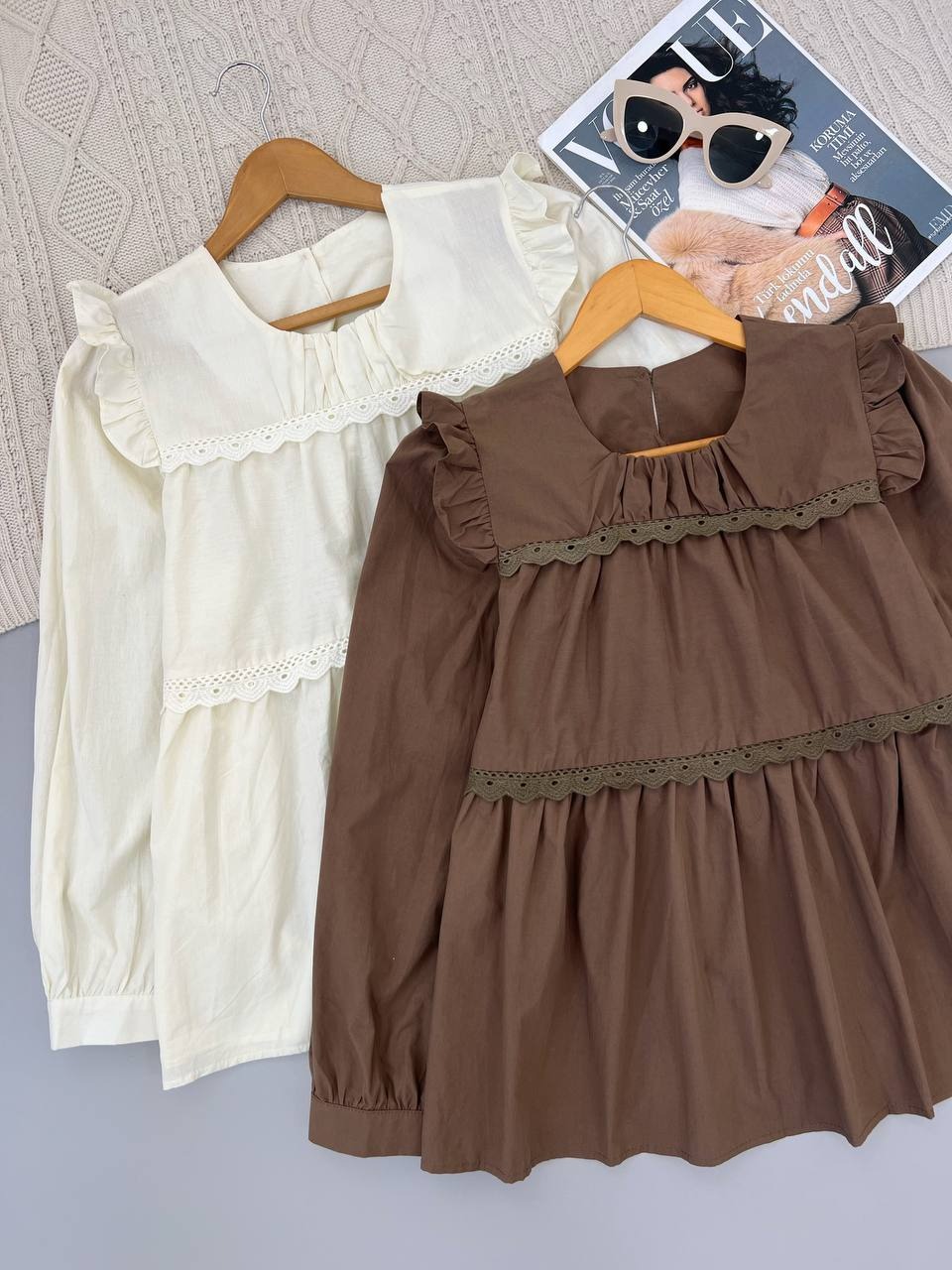 شومیز پوپلین نخ نوار خامه دوزی کد 4413