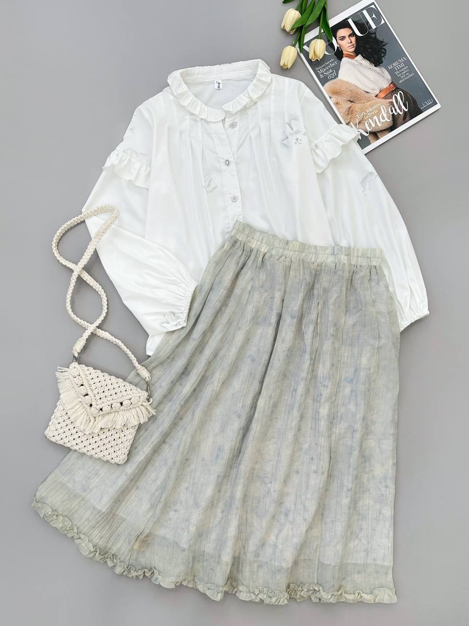 ست شومیز و دامن کد 4414