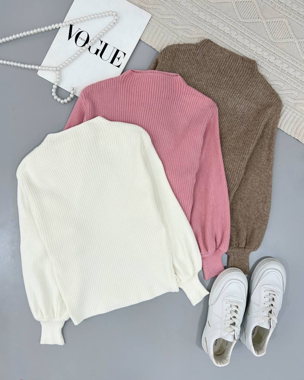 پلیور بافت آستین مچی کد 4416