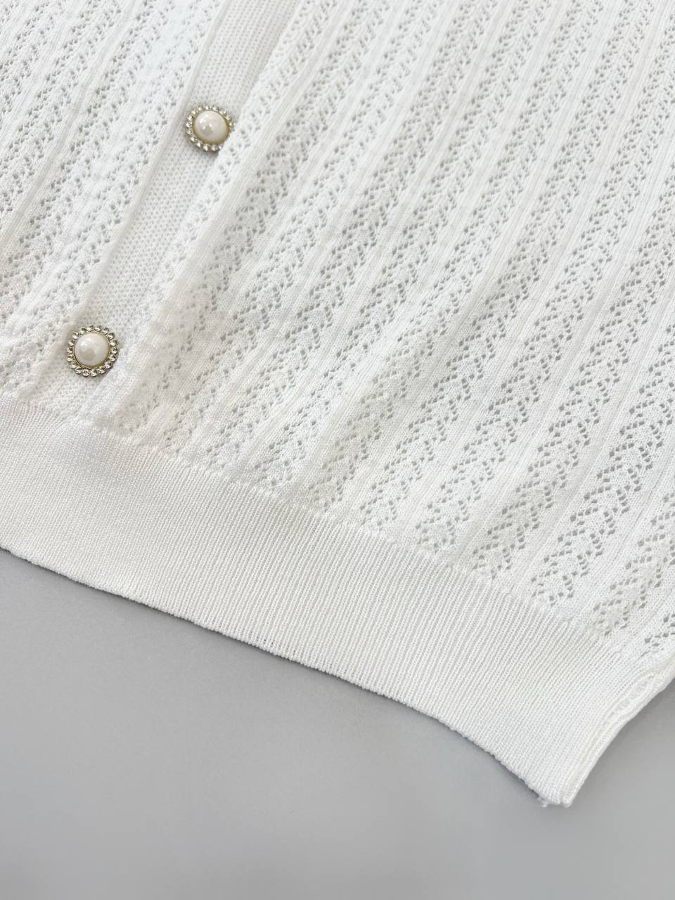 بلوز بافت آستین حریر کد 4418