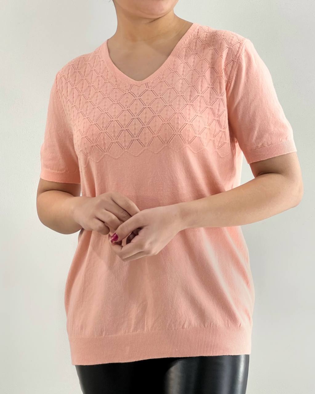 بلوز بافت آستین سه ربع گپ کد 4420