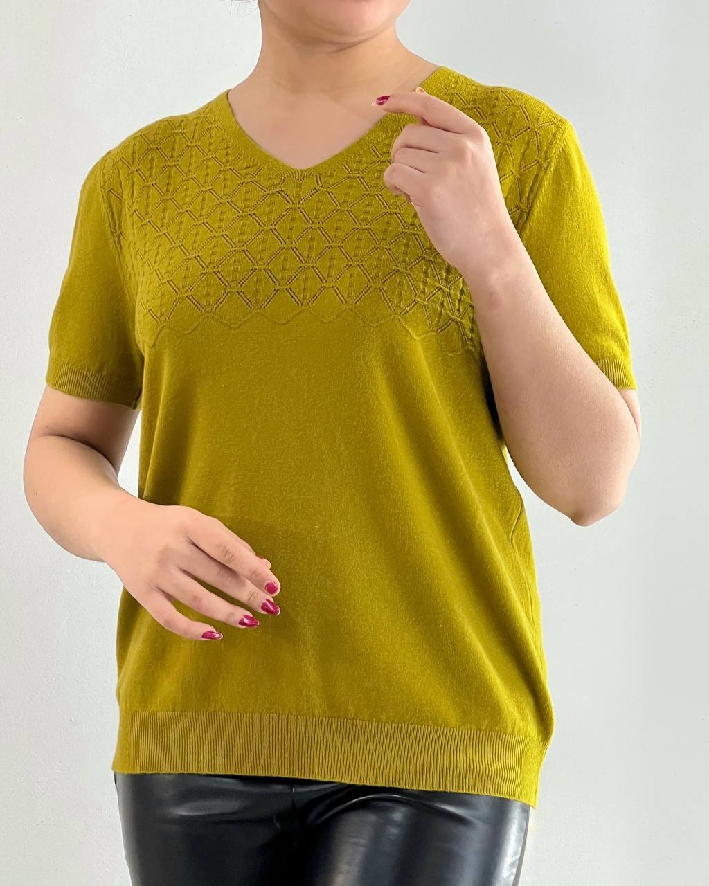 بلوز بافت آستین سه ربع گپ کد 4420