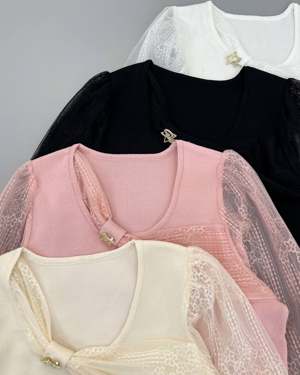 پلیور بافت استین گیپور کد 4422