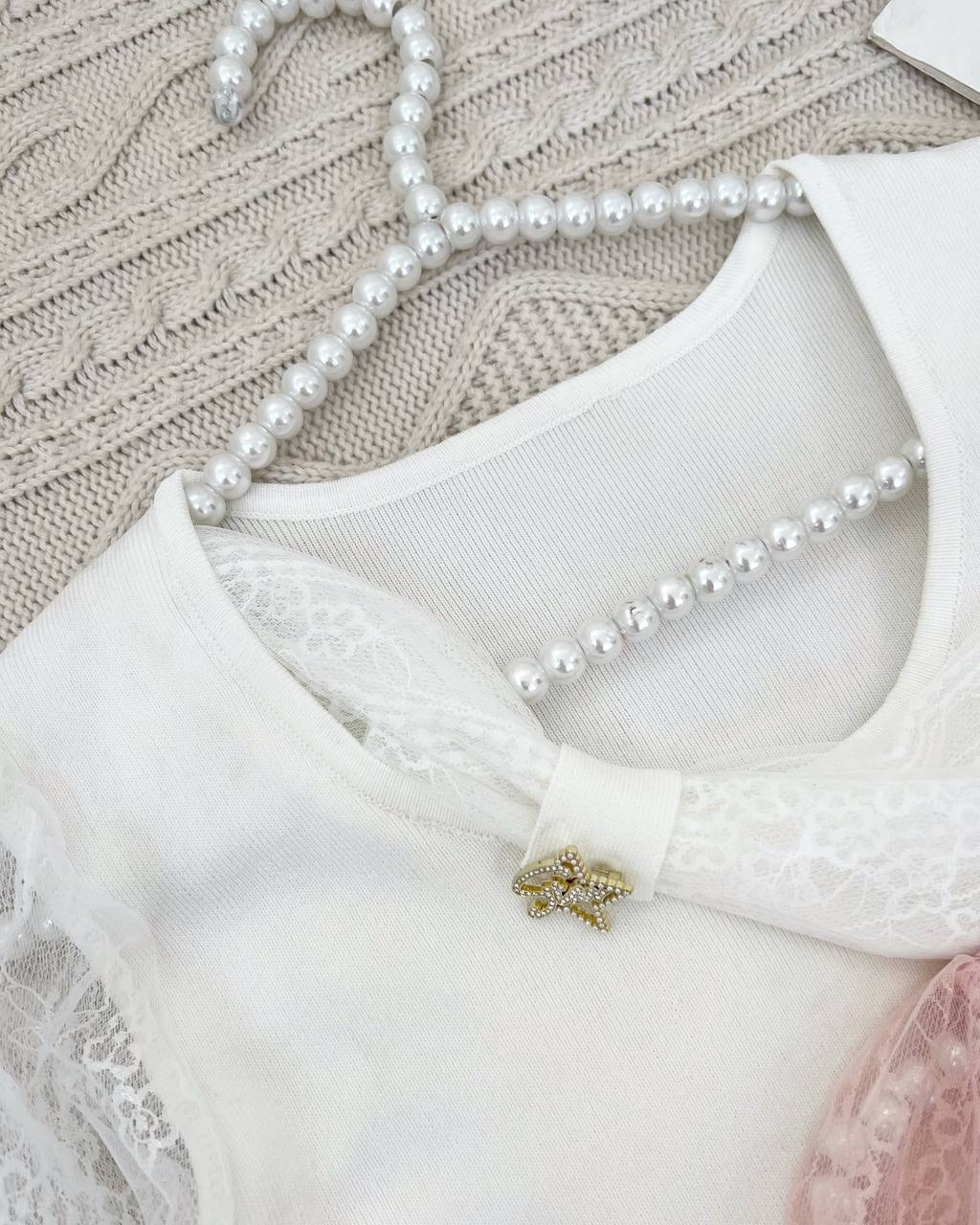 پلیور بافت استین گیپور کد 4422