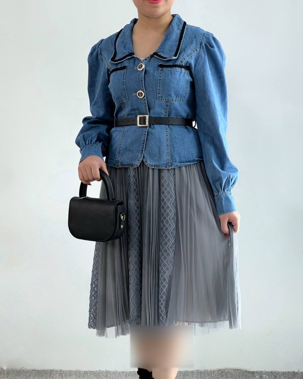 ست کت جین بهمراه دامن کد 4423