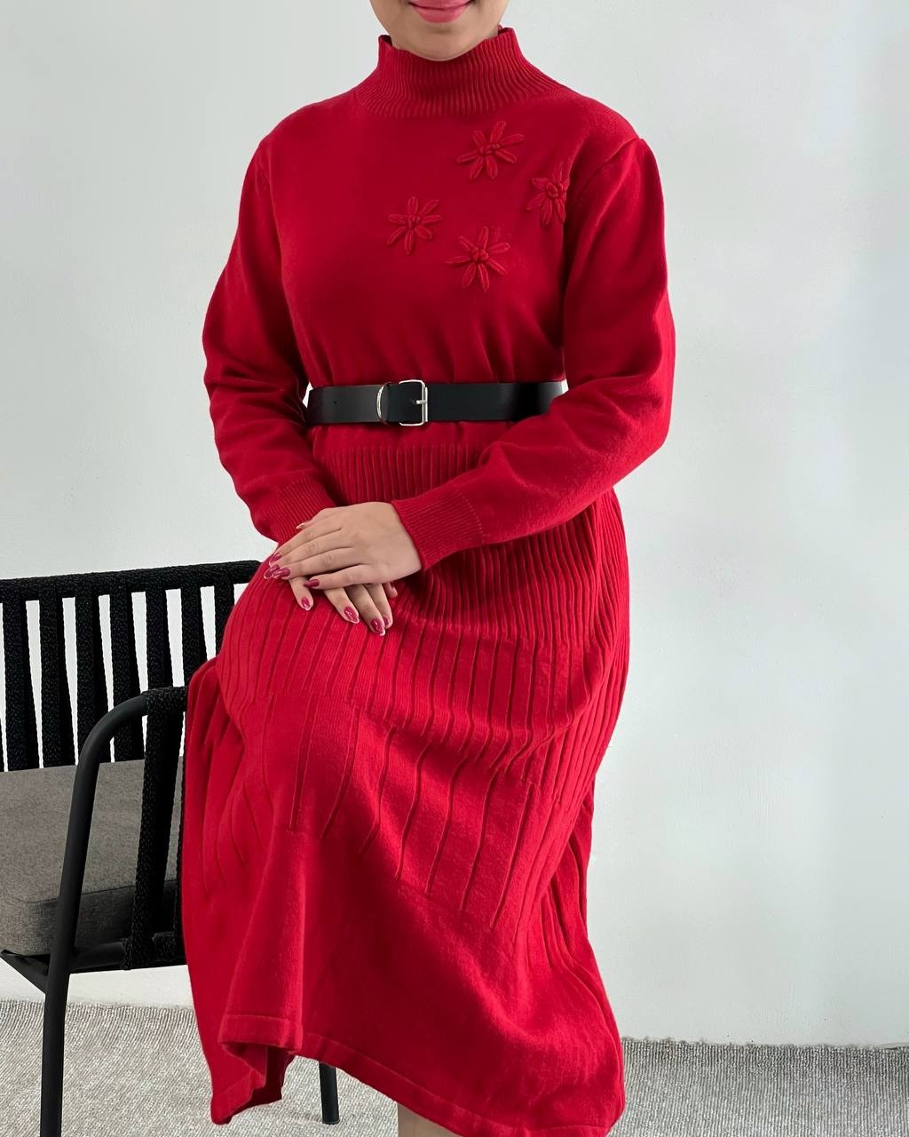 پیراهن قرمز بلند کد 4424