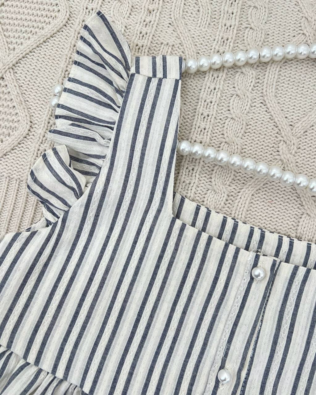 تاپ راه راه کتان نخ کد 4425