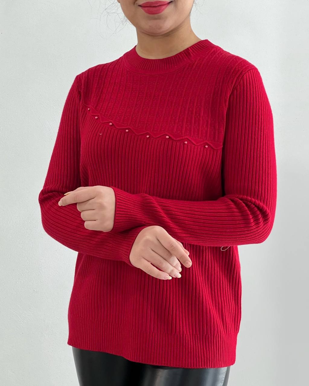 پلیور بافت مروارید 6 رنگ کد 4427