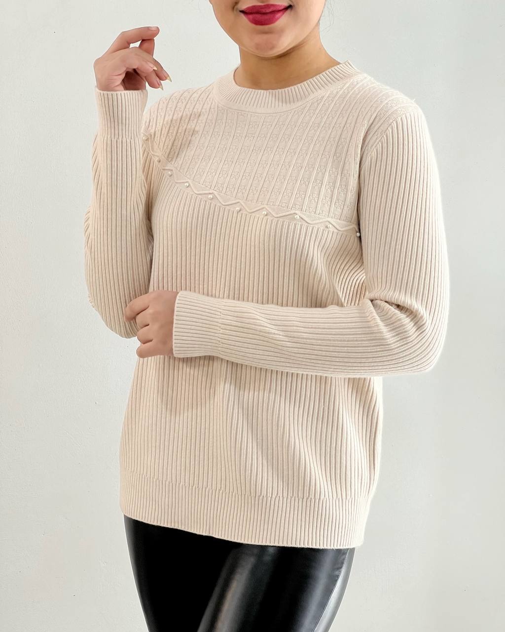 پلیور بافت مروارید 6 رنگ کد 4427