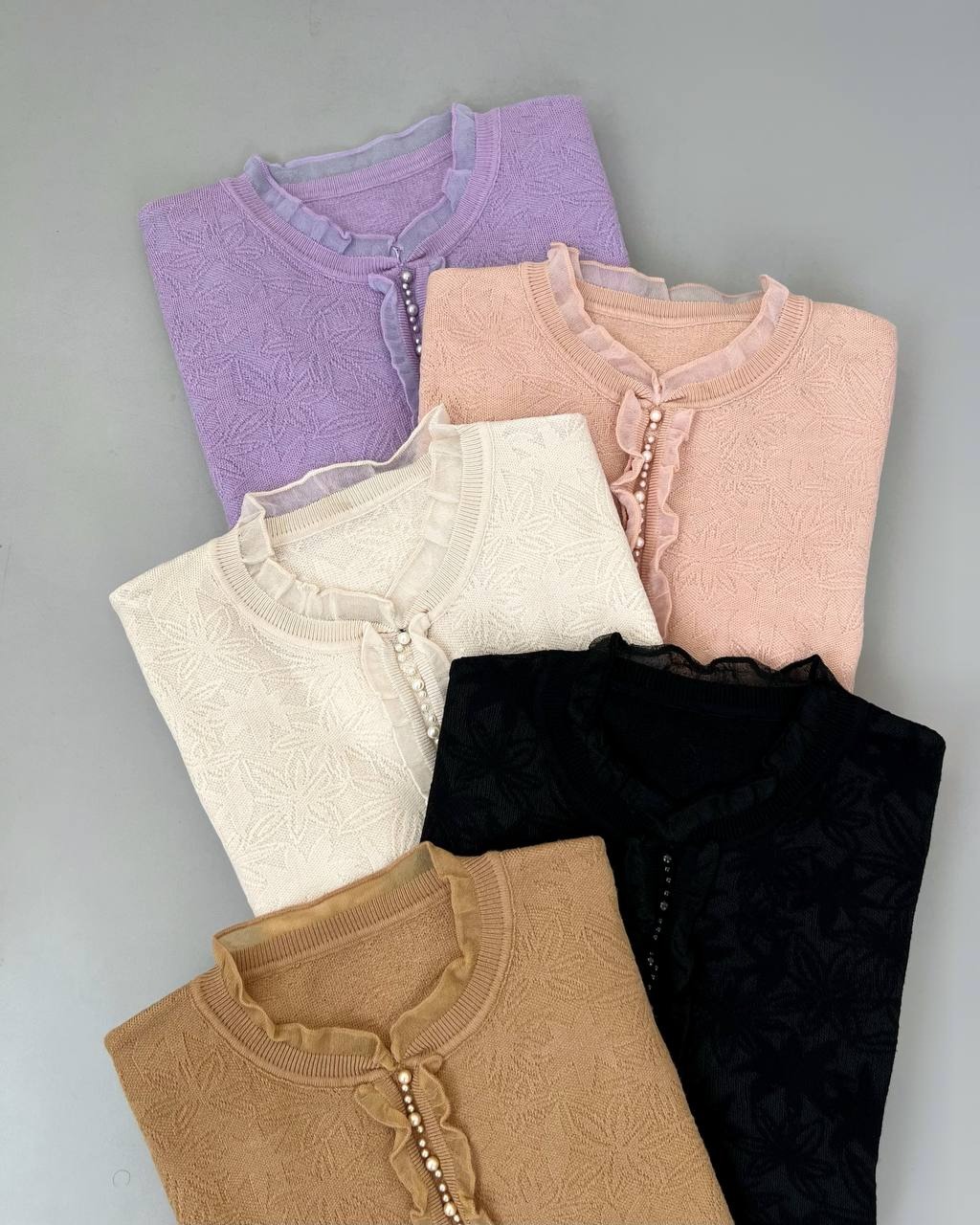 پلیور بافت مروارید 5 رنگ کد 4431