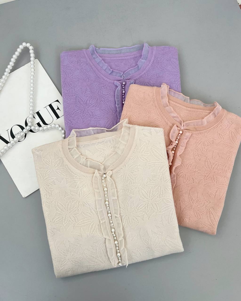 پلیور بافت مروارید 5 رنگ کد 4431