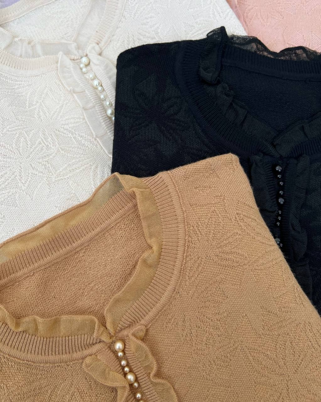 پلیور بافت مروارید 5 رنگ کد 4431