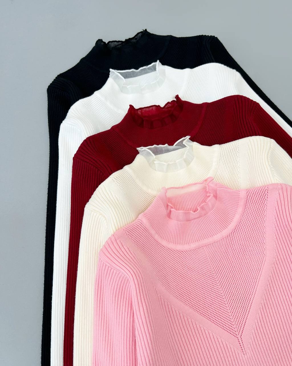 پلیور بافت یقه چین 5 رنگ کد 4433