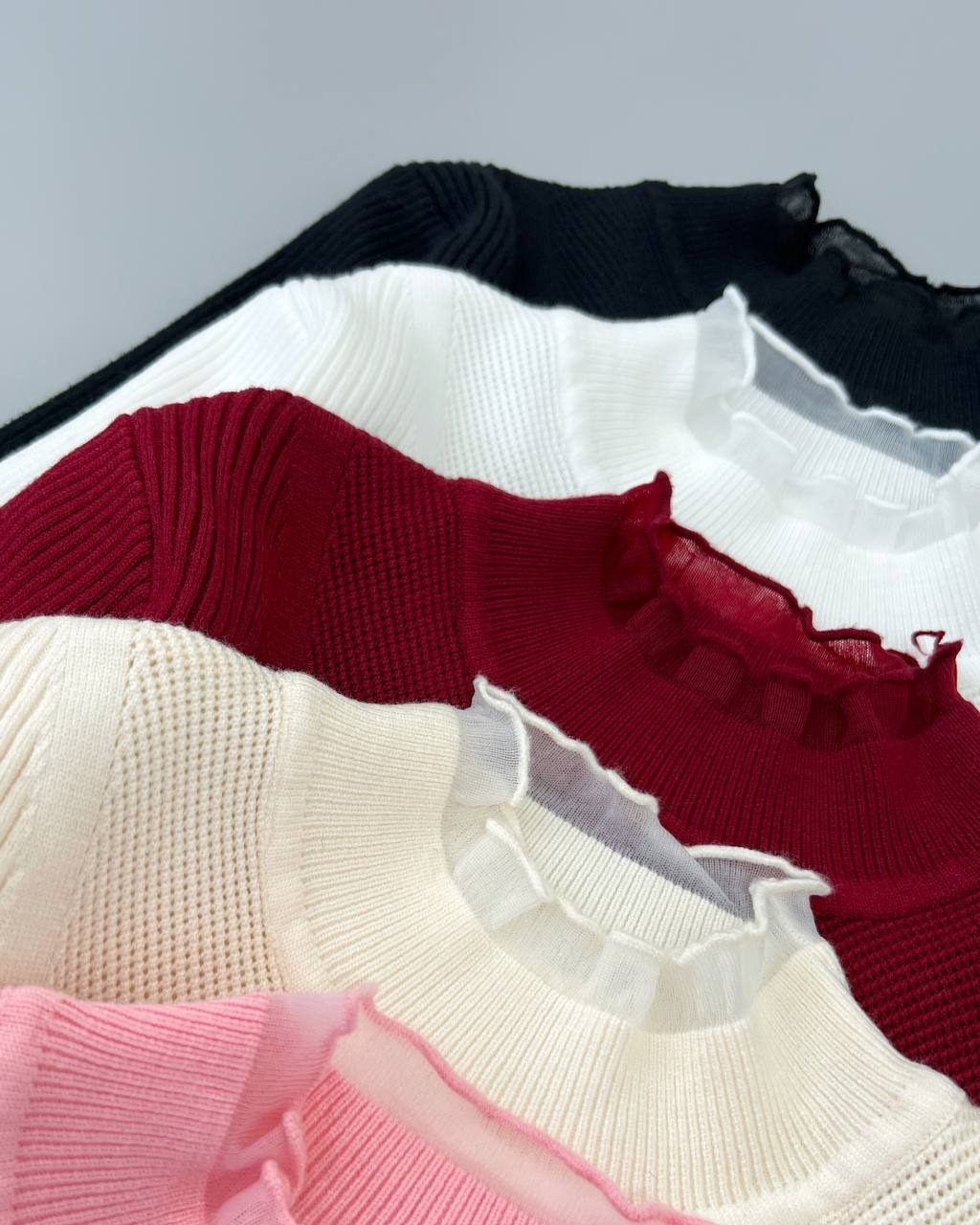 پلیور بافت یقه چین 5 رنگ کد 4433