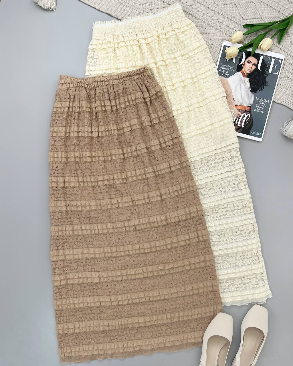 دامن دانتل خامه دوزی کد 4435