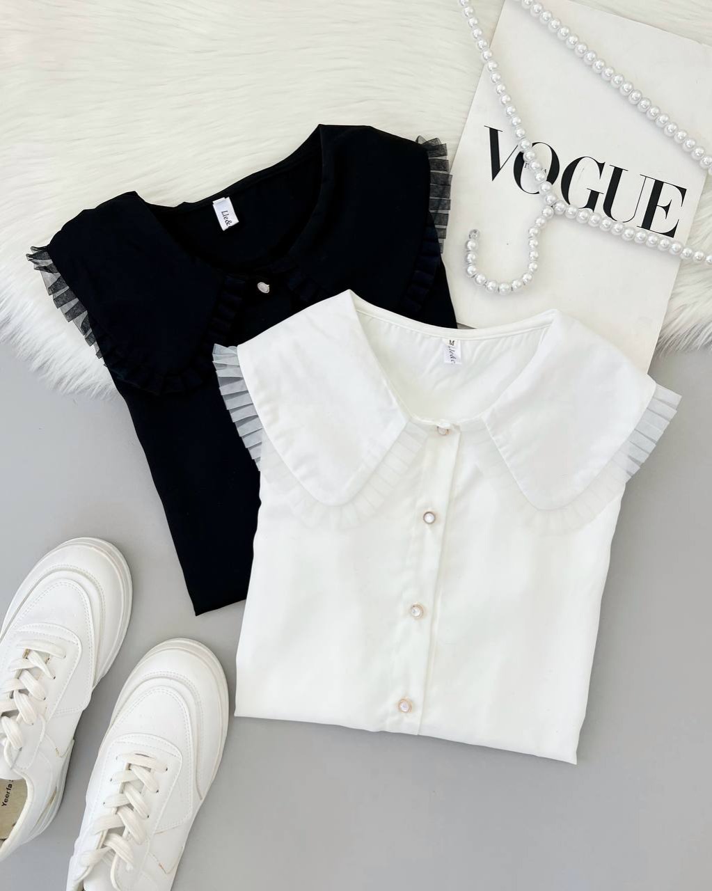 شومیز کرپ یقه ب ب کد 4438