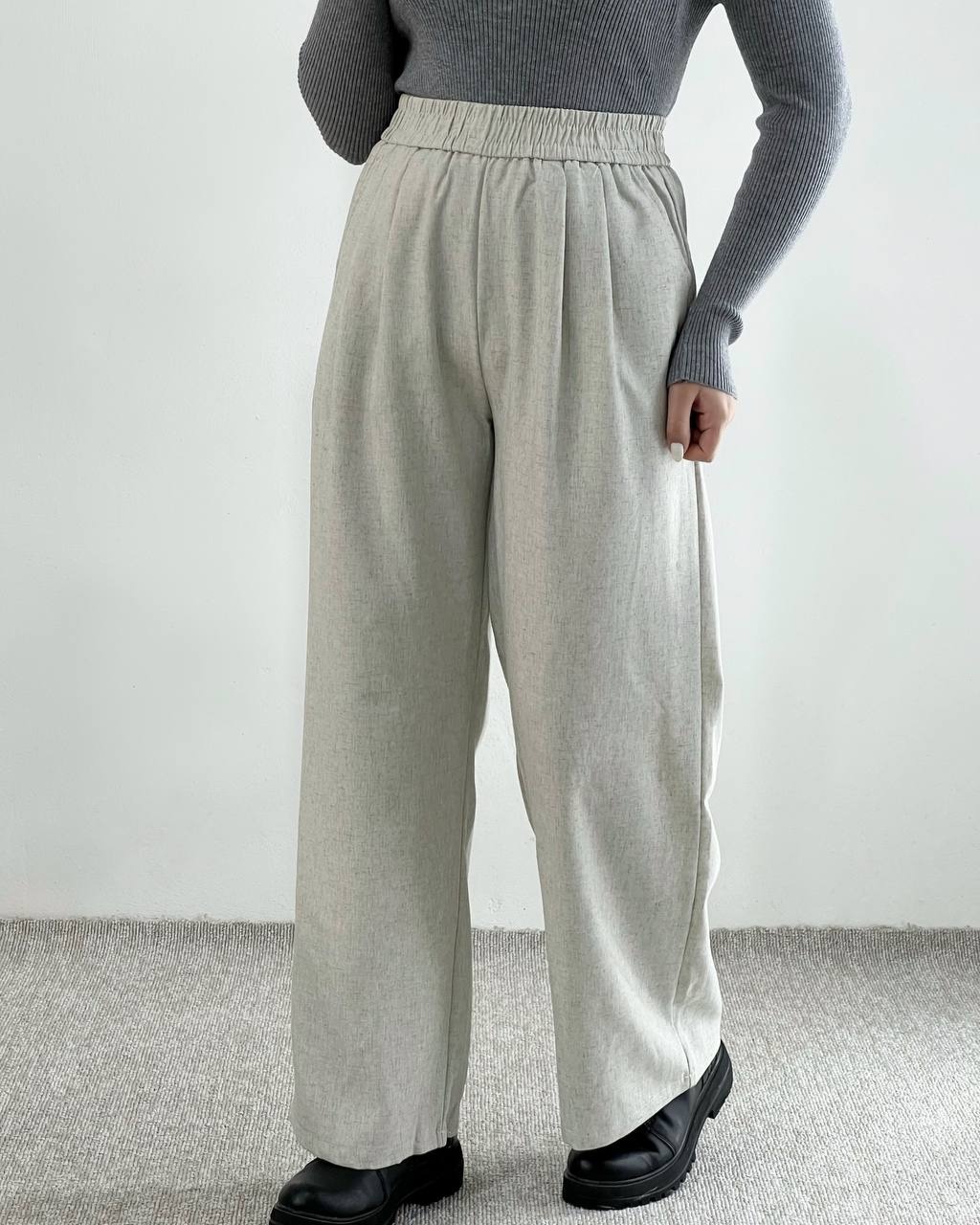 شلوار لینن پیلی دار کد 4440