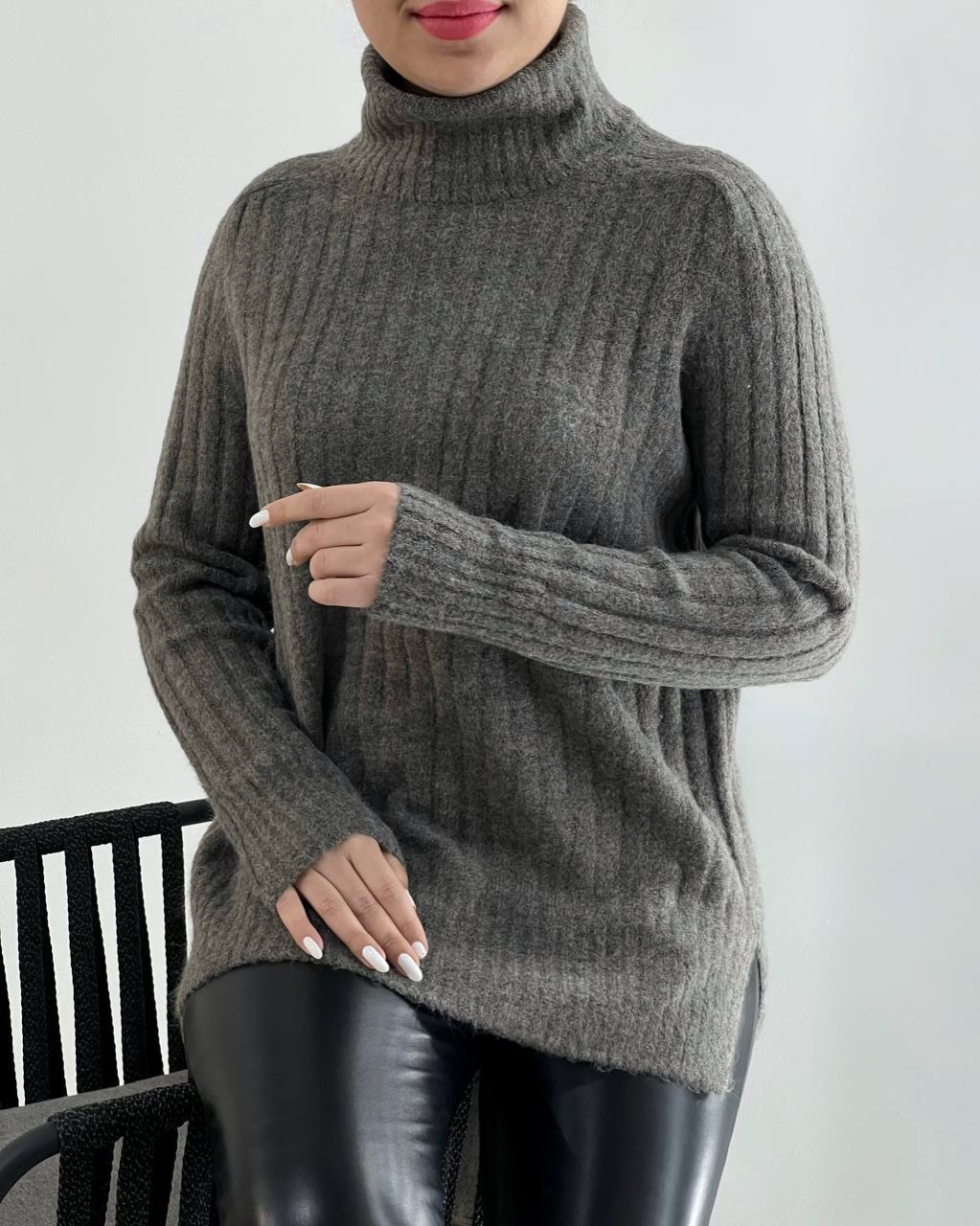 پلیور بافت یقه اسکی گرماژ بالا کد 4441