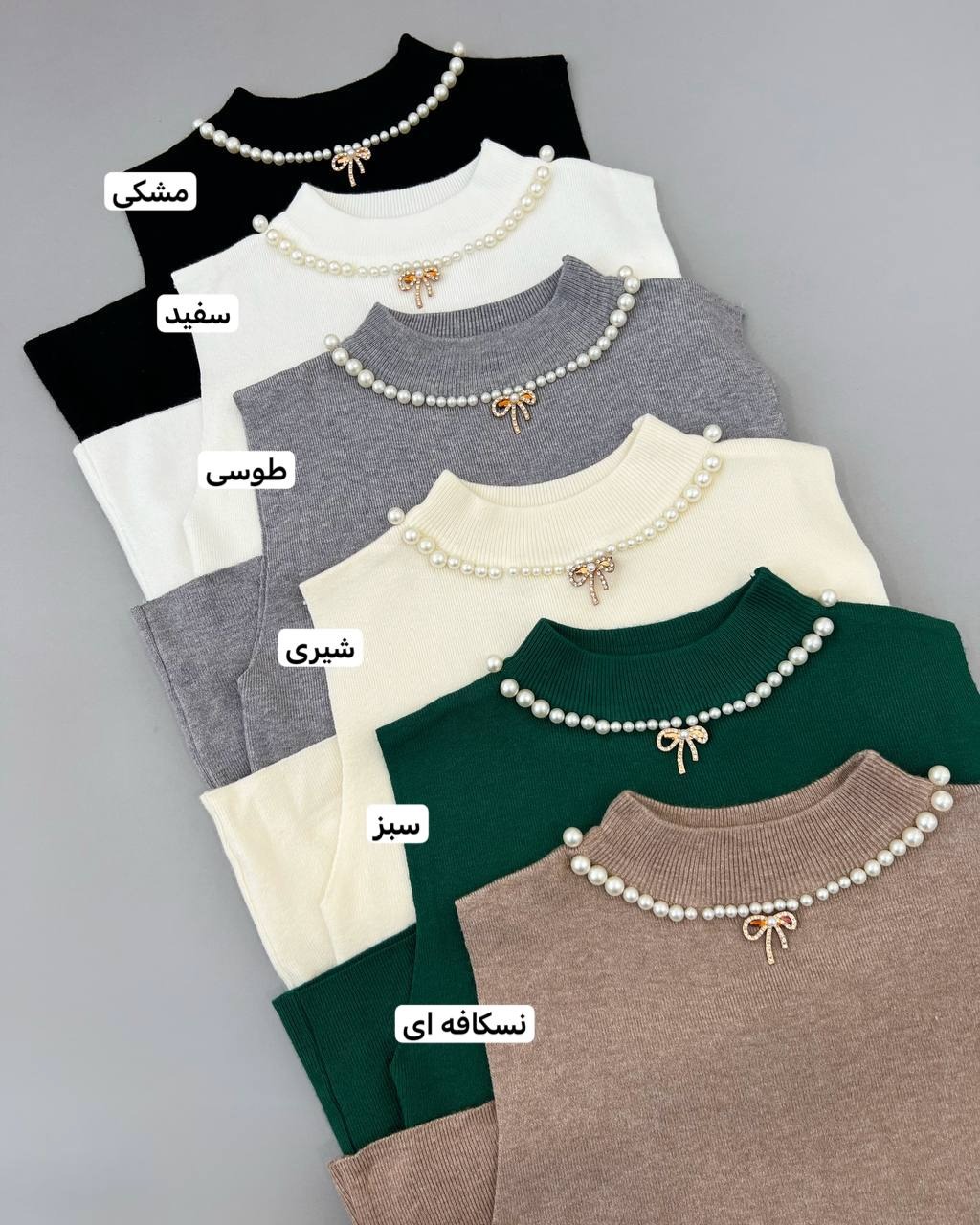 تاپ بافت یقه مرواریدی کد 4442