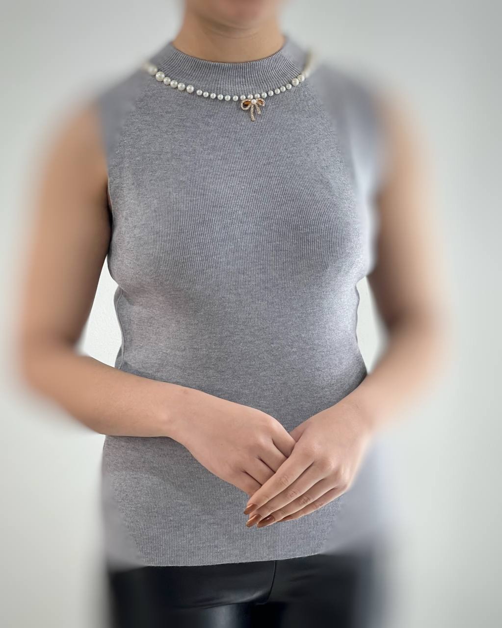 تاپ بافت یقه مرواریدی کد 4442