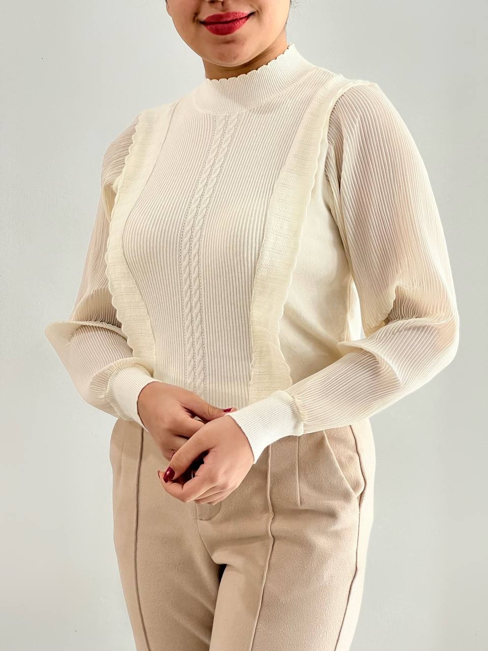 پلیور بافت آستین پلیسه گپ کد 4443