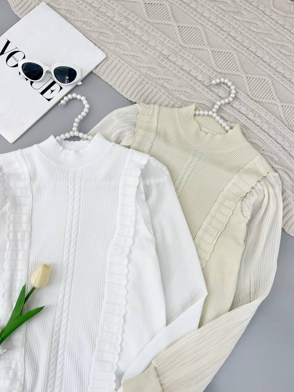 پلیور بافت آستین پلیسه گپ کد 4443