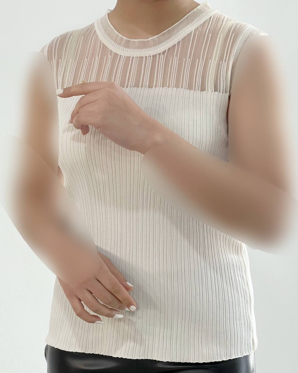 تاپ بافت یقه چین کد 4446