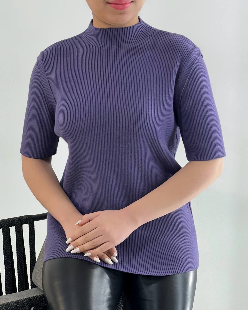 بلوز بافت گپ آستین سه ربع کد 4447